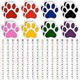 Weecent 32 Pcs Party Favors Kids Stationery Include 8 Colors Paw Print Pencil and Notpads Colorful Wooden Writing Pencils and Small Notebooks for Birthday Gifts Classroom Supplies