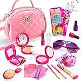 Toddler Purse for Little Girls, Pretend Play Makeup Kits for Girl Toys Age 4-5 3-5 4-6, Kids Purse with Accessories, Pink Princess Toys for 3 4 5 6 Year Old Girl Birthday Gifts