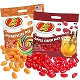 Pumpkin Pie and Apple Cider Jelly Beans Fall Themed Candy, Thanksgiving Themed Candies Variety Mix, Vegetarian and Kosher Certified Candy Jar and Goodie Bag Fillers, Pack of 2