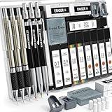 FourCandies 25PCS Art Mechanical Pencil Set with Case, 3PCS Metal Artist Lead Pencil 0.5, 0.7, 0.9 mm & 3PCS 2mm Lead Holder(HB 2H 2B 4B Color) with 432PCS Graphite Lead Refills for Drawing Sketching