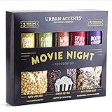 Urban Accents MOVIE NIGHT Popcorn Kernels and Popcorn Seasoning Variety Pack (set of 8) - 3 Non-GMO Popcorn Kernel Packs and 5 Gourmet Popcorn Snack Seasoning