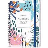 JUBTIC Address and Password Book with Alphabetical Tabs Hardcover Spiral Bound Address Organizer for Contacts,Internet Website Logins,Telephone Book Notebook Journal for Home Office,5.2" x7.7"