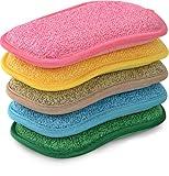 Multipurpose Kitchen Scrub Sponges, Heavy Duty Cleaning Non-Scratch Scrub Sponge, Reusable Microfiber Sponge for Household Cleaning, Random Colors (Multicolour)