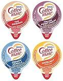 Coffee mate Liquid .375oz Variety Pack (4 Flavor) 100 Count includes Original, French Vanilla, Hazelnut, Italian Sweet Crème & By The Cup Sugar Packets