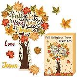 BeYumi Fall Heart Trees Craft - 36Pcs Fall Thankful Heart Trees Craft Kits Fall in Love with Jesus Maple Leaves Trees Ornaments DIY Thanksgiving Craft Supplies School Classroom Fun Activities for Kids