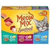 Meow Mix Seafood Favorites Chunks in Gravy Wet Cat Food Variety Pack, 2.75 Ounce (Pack of 12)