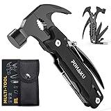 Pohaku 14-in-1 Multitool Hammer, Pohaku Multitool with DIY Stickers, Safety Lock, Screwdriver Bits Set and Durable Nylon Sheath, Multi Tool for Outdoor, Ideal Gifts for Father, Husband, Boyfriend