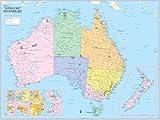 Cool Owl Maps Australia & New Zealand Wall Map Poster (Laminated 32"x24")