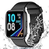 Fitness Tracker Watch with Heart Rate Monitor, Large Screen Activity Tracker with Pedometer, Sleep Monitor, Calories & Step Counter, 5ATM Waterproof Smart Watch for Women Men Fitness Watch for Sports