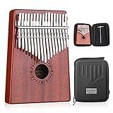 GECKO Kalimba 17 Keys Thumb Piano with Waterproof Protective Box, Tune Hammer and Study Instruction, Portable Mbira Sanza Finger Piano, Meditation Sound, Gift for Kids Adult Beginners Professional