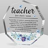 Teacher Gifts for Women Thank You Gifts for Teacher Best Teacher Ever Gifts Back to School Gift for Teacher Graduation Appreciation Birthday Christmas Gift for Teacher Acrylic Decorative Signs Plaques