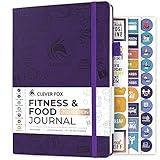 Clever Fox Fitness & Food Journal – Nutrition & Workout Planner for Women & Men – Diet & Gym Exercise Log Book with Calendars, Diet & Training Trackers - Undated, A5 Size, Hardcover (Purple)