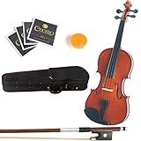 Mendini 12-Inch MA250 Varnish Solid Wood Viola with Case, Bow, Rosin, Bridge and Strings