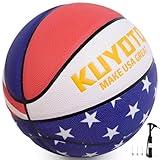 KUYOTQ Kids/Youth Fashion Flag Basketball Size 5 Basketball 27.5" Premium Soft Composite Leather Basket Ball for in&Outdoor Games Training/Match Basketball with Handy Pump