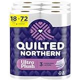 Quilted Northern Ultra Plush Toilet Paper, 18 Mega Rolls = 72 Regular Rolls, 3X Thicker*, 3 Ply Soft Toilet Tissue