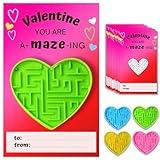 4E's Novelty 72 Pack Valentines Day Cards Gifts for Kids Classroom Heart Mazes Set for Kids Boys Girls, School Classroom Exchange Toy Bulk Party Favors, Valentine's Day Gifts for Kids