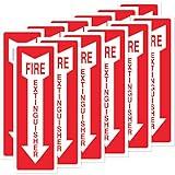 Emergency Fire Extinguisher Arrow Stickers/Signs – Meeting OSHA Safety Requirements (12-pack)