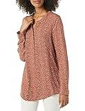 Amazon Essentials Women's Long-Sleeve Woven Blouse, Rust Leopard Print, Large