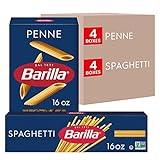 Barilla Penne Pasta & Spaghetti Pasta Variety Pack, 16 oz. Boxes (Pack of 8) - Non-GMO Pasta Made with Durum Wheat Semolina - Kosher Certified Pasta