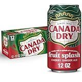 Canada Dry Fruit Splash Cherry Ginger Ale Soda, 12 fl oz cans, 12 pack