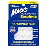 Mack's Pillow Soft Silicone Earplugs, 12 Pair – The Original Moldable Silicone Putty Ear Plugs for Sleeping, Snoring, Swimming, Travel, Concerts and Studying | Made in USA