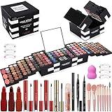 MISS ROSE M 148 Colors Makeup Pallet,Professional Makeup Kit for Women Full Kit,All in One Makeup Sets for Women&Beginner,include Eyeshadow,Lipstick,Eyeliner,Concealer,makeup brush(045 Set-Black)