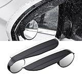 UZZH 2-in-1 Car Blind Spot Mirror Side Mirror Rain Guards 2 Pack, Carbon Fiber Rear View Mirror Rain Visor Eyebrow 360° Adjustable Blindspot Mirror for Car, Universal Automotive Exterior Accessories