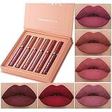 6Pcs Matte Liquid Lipstick Makeup Set, Matte liquid Long-Lasting Wear Non-Stick Cup Not Fade Waterproof Lip Gloss (Set A)