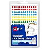 Avery Removable Color Coding Labels, 0.25 Inches, Assorted, Round, Pack of 768 (5795)