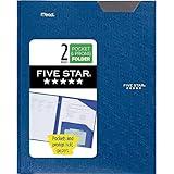 Five Star 2 Pocket Folder, Stay-Put Folder, Plastic Colored Folders with Pockets & Prong Fasteners, For Home, School Supplies & Home Office, 11” x 8-1/2”, Blue (72115)