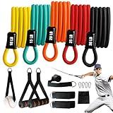 JWHOO Baseball Bands, 16 Pcs, Highly Elastic & Durable Baseball Arm Bands, Baseball Resistance Trainer with Interchangeable Grips, Ideal for Baseball Training, Warm-Ups & Beginner Learning