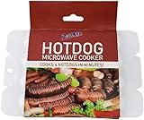 Dependable Industries Microwave Hot Dog Cooker Steamer - Quick & Easy 4 Hot Dog Maker with Side Dish Compartment - Durable BPA-Free Plastic, Perfect for Fast Lunch, Dinner, & Game Day Snacks