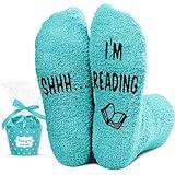 HAPPYPOP Book Lover Gifts for Women Men, Funny Reading Stocking Stuffers for Book Lovers Readers, Crazy Book Reading Socks for Teen Girls Boys