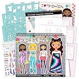 Fashion Angels Fashion Design Sketch Portfolio - Sketch Book for Beginners, Sketch Pad with Stencils and Stickers for Kids 6 and Up, Brown(Covers May Vary)