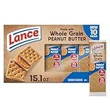 Lance Sandwich Crackers, Made with Whole Grain Crackers, Peanut Butter, 10 Individual Packs