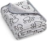 Stuffed Premium Soft Dog Blanket, with Flannel Grey Cute Paw Print, 24 * 32 inches, Cat Blanket Puppy Pads Supplies Dog Products Stuff Essentials