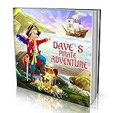 Personalized Storybooks by Dinkleboo - for Kids Aged 0 to 8 Years Old - "Pirate Adventure" - Your Child Goes On A Treasure Hunt with Dad or Grandpa - Soft Cover (8"x 8")