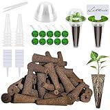 187PCS Seed Pod Kit for Hydroponics Growing System Plant Seed Starter Pods Kit Compatible with AeroGarden Indoor Grow Anything Kit with Grow Sponges/Grow Baskets/Domes/Plant Tags/Labels/Tweezer