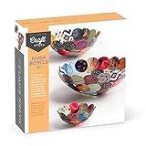 Craft Crush Paper Bowls Craft Kit - Creates 3 DIY Decorative Bowls Easy-to-Make Colorful Bowls for Small Items, Desk Organization - Includes Glue & Foam Applicator - Paper Craft Kit for Ages 13 & up