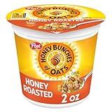 Post Honey Bunches of Oats Honey Roasted Breakfast Cereal, Honey Oats Cereal with Granola Clusters, Small Cereal Cup Size for Easy On-The-Go Breakfast, 2 OZ Cereal Cup (Pack of 12)