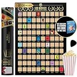 100 Movies Scratch Off Poster - Movie Scratch Off Poster - Easy Off Gold Foil - Includes Scratching Tool and Ebook -100 Best Movies - Movie Bucket List Poster - Christmas Gift Stocking Stuffer (16.5" x 23.4")