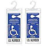 Handicap Parking Placard Holder, Ultra Transparent Disabled Permit Protective Cover with Large Hanger by Tbuymax (Set of 2)