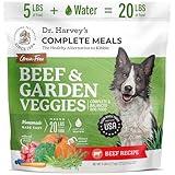 Dr. Harvey's Beef & Garden Veggies Dog Food, Human Grade Grain-Free Dehydrated Food for Dogs with Freeze-Dried Beef (5 Pounds)