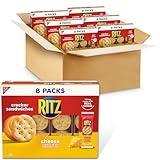 RITZ Cheese Sandwich Crackers, School Snacks, 48 Snack Packs (6 Boxes, 6 Crackers Per Pack)