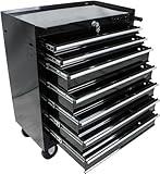 BouPower 7-Drawer Tool Chests, Rolling Tool Storage Cabinet with Detachable Tray - Black Black