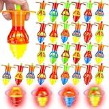 30 Pcs Light Up Spinning Tops for Kids,LED Light Up Spinning Tops with Gyroscope,LED Light Up Flashing Spinning Tops for Party Favors Goodie Bag Fillers Glow Dark Party Supply Bulk Toys