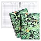 2 Pack Accounting Ledger Book for Bookkeeping - My Account Tracker Expense Notebook for Small Business, Money Spending Record, Check Register (100 Pages) - Tropical