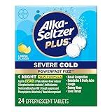 Alka-Seltzer Plus Severe Cold PowerFast Fizz Effervescent Tablets, Nighttime Cold Symptom Relief, 24 Count