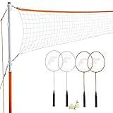 Franklin Sports Badminton Set - Backyard Badminton Net Set - Rackets and Birdies included - Backyard or Beach Badminton Set - Starter Set, One Size