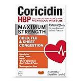 Coricidin HBP, Decongestant-Free Cold Symptom Relief for People with High Blood Pressure, Maximum Strength, Flu & Chest Congestion Liquid Gels, 24 Count